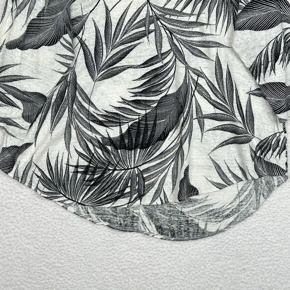 Tamari 100% Linen Palm Leaf Print Top Plus Sz 2X V-Neck 3/4 Sleeve Blouse Resort - Picture 3 of 12